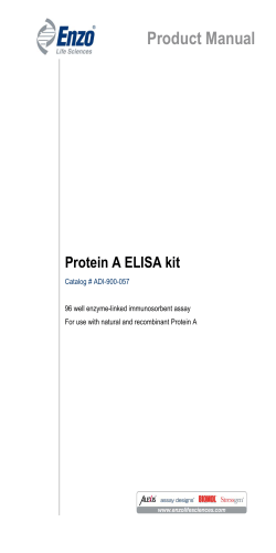 Product Manual Protein A ELISA kit