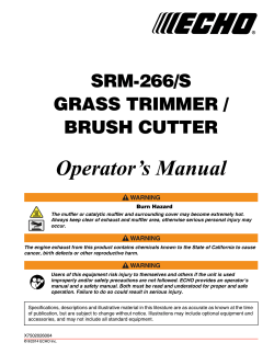 Operator’s Manual SRM-266/S GRASS TRIMMER / BRUSH CUTTER