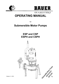 OPERATING MANUAL  Submersible Motor Pumps ESP and CSP