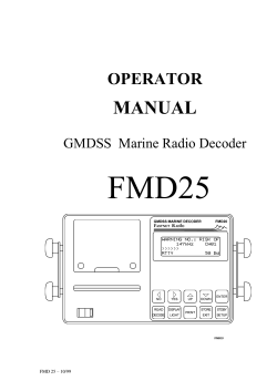 FMD25 MANUAL OPERATOR GMDSS  Marine Radio Decoder