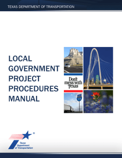 LOCAL GOVERNMENT PROJECT PROCEDURES