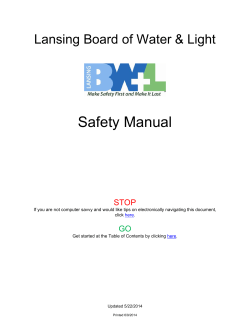 Safety Manual Lansing Board of Water &amp; Light STOP