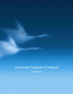 Continuent Tungsten 1.5 Manual Continuent