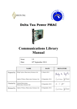 Communications Library Manual Delta Tau Power PMAC