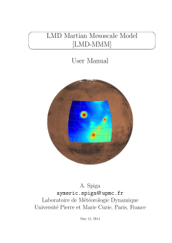 LMD Martian Mesoscale Model [LMD-MMM] User Manual