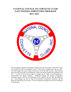 NATIONAL COUNCIL OF CORVETTE CLUBS SANCTIONED COMPETITION PROGRAM 2013 -2014