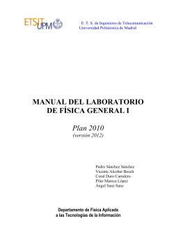 MANUAL DEL LABORATORIO DE FÍSICA GENERAL I  Plan 2010