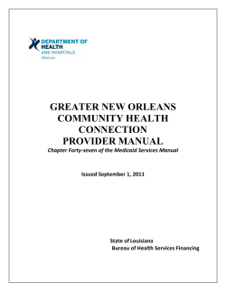 GREATER NEW ORLEANS COMMUNITY HEALTH CONNECTION