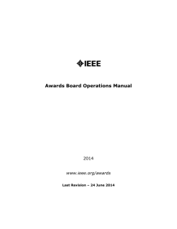 Awards Board Operations Manual  2014 www.ieee.org/awards