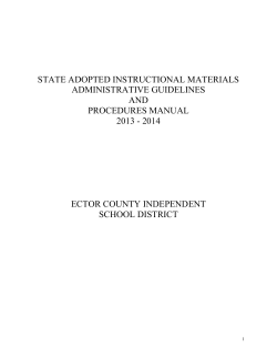 STATE ADOPTED INSTRUCTIONAL MATERIALS ADMINISTRATIVE GUIDELINES AND