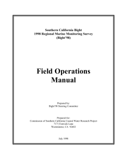 Field Operations Manual Southern California Bight 1998 Regional Marine Monitoring Survey