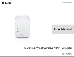 User Manual Powerline AV 500 Wireless N Mini Extender DHP-W310AV
