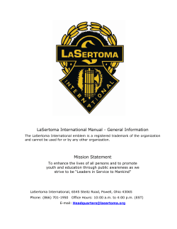 LaSertoma International Manual - General Information
