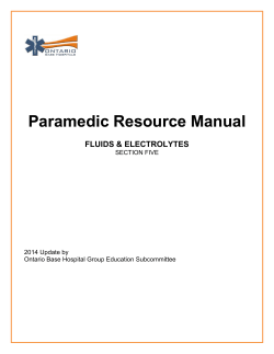 Paramedic Resource Manual FLUIDS &amp; ELECTROLYTES SECTION FIVE