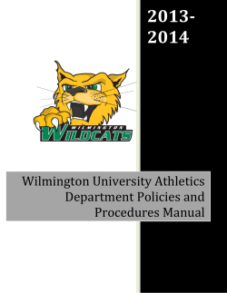 2013- 2014 Wilmington University Athletics Department Policies and