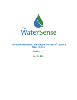 Resource Manual for Building WaterSense Labeled New Homes