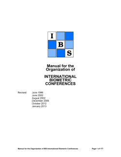 Manual for the Organization of INTERNATIONAL