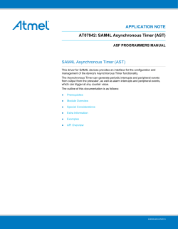 APPLICATION NOTE AT07942: SAM4L Asynchronous Timer (AST) SAM4L Asynchronous Timer (AST)
