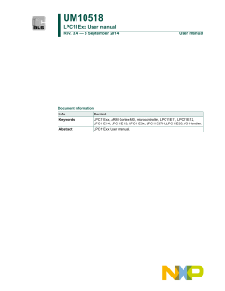 UM10518 LPC11Exx User manual Rev. 3.4 — 8 September 2014 User manual