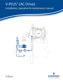 V-PLUS (AC Drive) Installation, operation &amp; maintenance manual