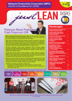 Pelancaran Manual Pelaksanaan Projek Pengurusan LEAN Kandungan Malaysia Productivity Corporation (MPC)