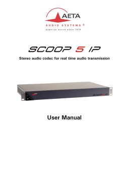 User Manual Stereo audio codec for real time audio transmission