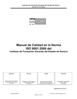 Manual de Calidad en la Norma ISO 9001:2008 del