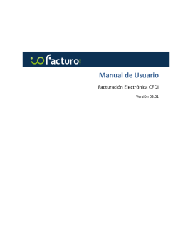 Manual de Usuario Facturación Electrónica CFDI  Versión 03.01