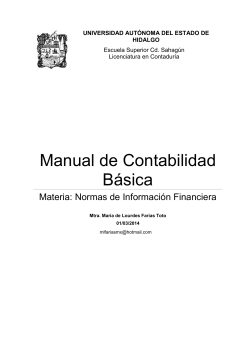 Manual de Contabilidad Básica Materia: Normas de Información Financiera