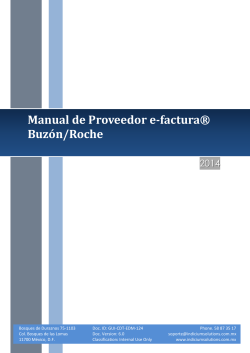 Manual de Proveedor e-factura® Buzón/Roche 2014