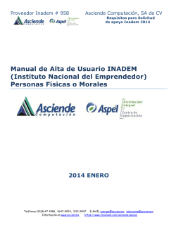 Manual de Alta de Usuario INADEM (Instituto Nacional del Emprendedor)