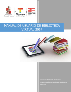 MANUAL DE USUARIO DE BIBLIOTECA VIRTUAL 2014  COLEGIO DE BACHILLERES DE TABASCO