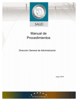 Manual de Procedimientos Dirección General de Administración mayo 2014