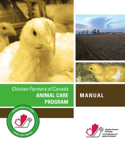 animal Care manual Program Chicken Farmers of Canada