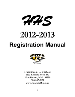 HHS 2012-2013 Registration Manual Hutchinson High School