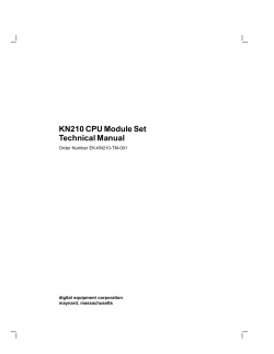 KN210 CPU Module Set Technical Manual Order Number EK-KN210-TM-001 digital equipment corporation