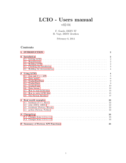 LCIO - Users manual v02-04 Contents F. Gaede, DESY IT