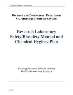 Research Laboratory Safety/Biosafety Manual and Chemical Hygiene Plan