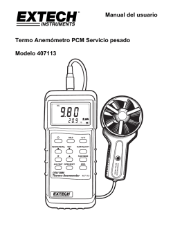 Manual del usuario  Termo Anemómetro PCM Servicio pesado Modelo 407113