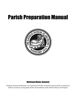 Parish Preparation Manual  WorkCamp Mission  Statement