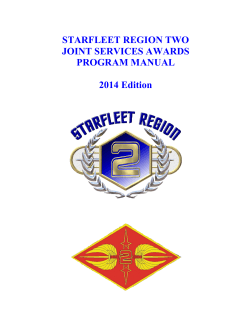 STARFLEET REGION TWO JOINT SERVICES AWARDS PROGRAM MANUAL