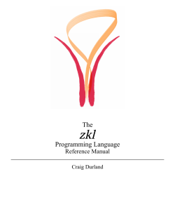 zkl The Programming Language Reference Manual