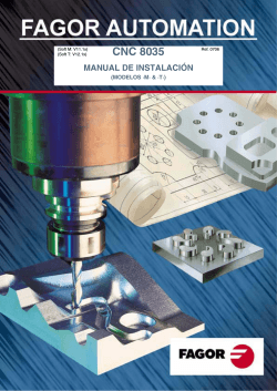 CNC 8035 MANUAL DE INSTALACIÓN (MODELOS ·M· &amp; ·T·) (Soft M: V11.1x)