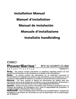 Installation Manual Manuel d'installation Manual de instalación Manuale d'installazione