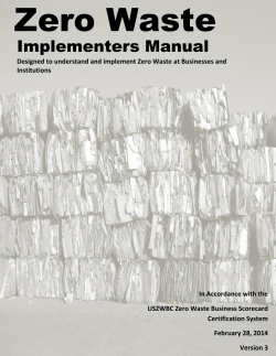 Zero Waste  Implementers Manual