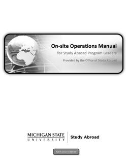 On‐site Operations Manual for Study Abroad Program Leaders   Provided by the Office of Study Abroad