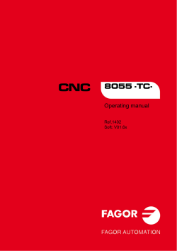 CNC 8055 ·TC· Operating manual Ref.1402