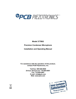 Model 377B02 Precision Condenser Microphone Installation and Operating Manual