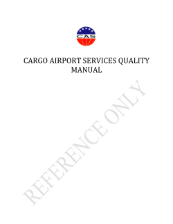 CARGO AIRPORT SERVICES QUALITY  MANUAL   