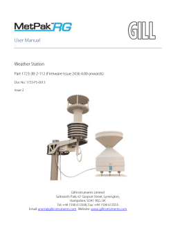 User Manual Weather Station Part 1723-3B-2-112 (Firmware Issue 2436 4.00 onwards)